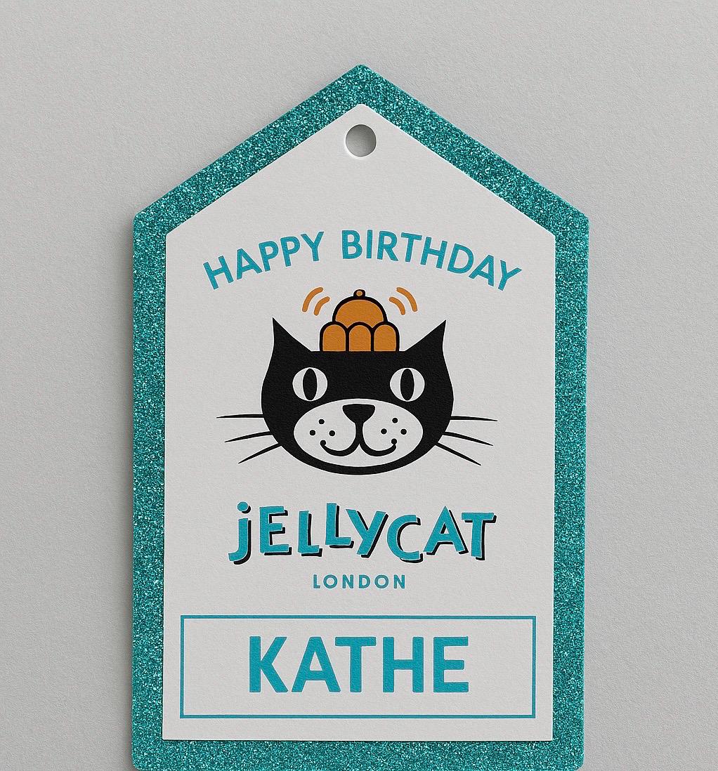 Personalised 3D Jelly cat Glitter Inspired Birthday Cake Topper