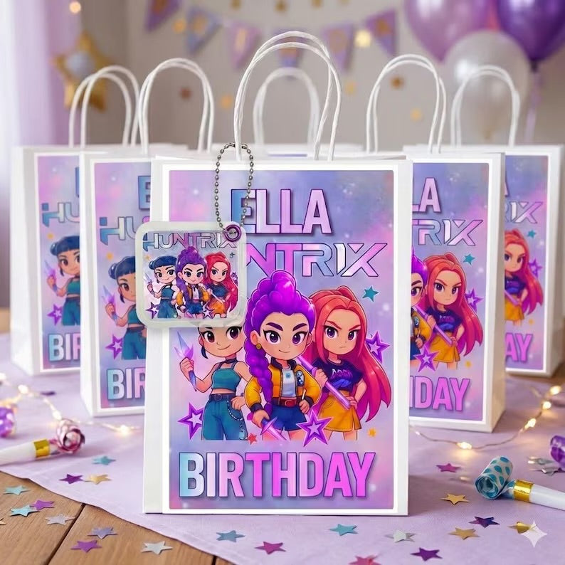 Bulk Party Favor Keychains - Set of 5, 10, 15 - Sparkling Galaxy Girl Birthday Theme - Kids Party Bag Fillers - Holographic Shimmer Favors