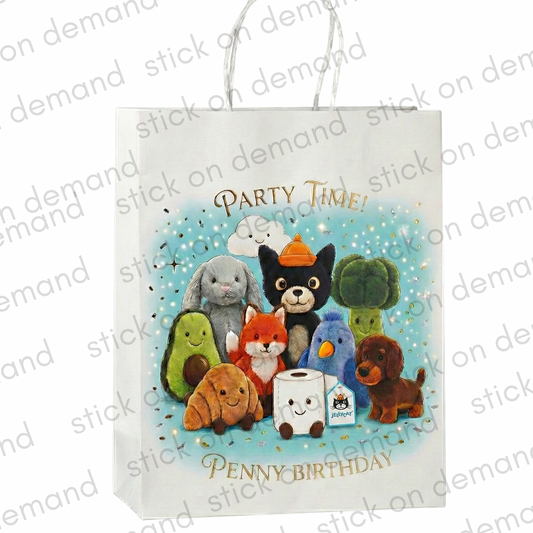 Personalised Small Jellycat Party Favor Bag – Birthday Theme - Birthday Bag