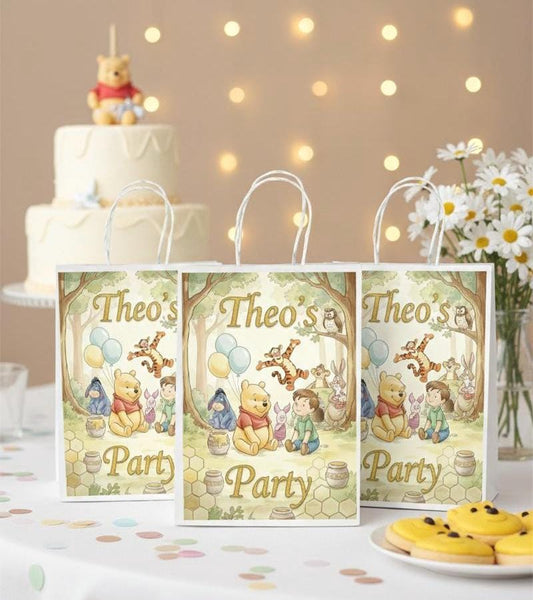 Classic Honey Bear Party Favor Favor Bags or Complete Kits - Personalised Vintage Bear Bithday Goodie Bag