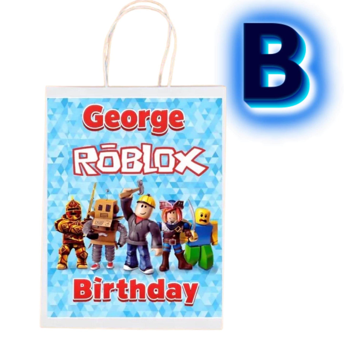 Personalised Small Roblox Party Favor Bag – Birthday Theme - Birthday Bag / Roblox   Party Favors Bag