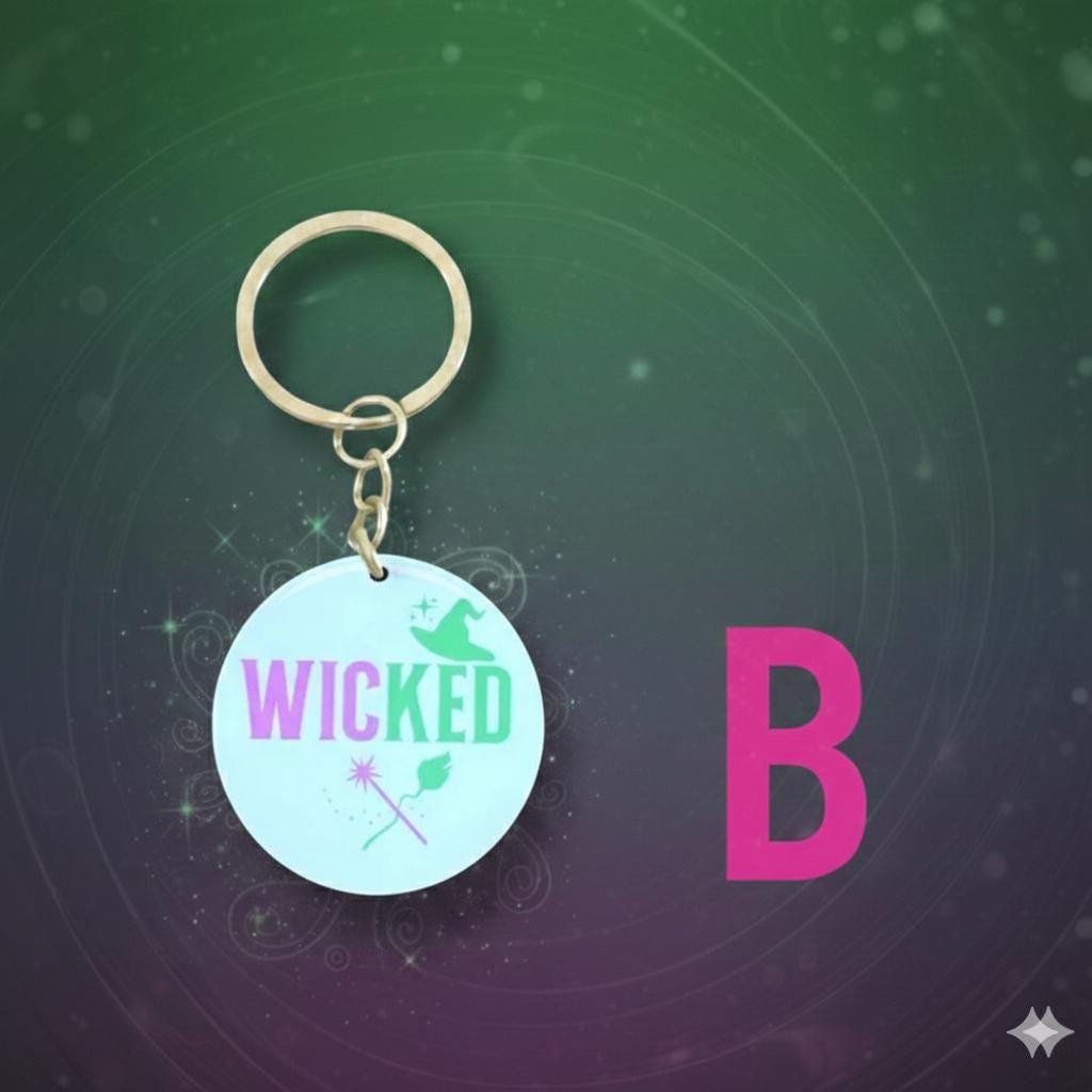 Wicked Keychain Party Favor  — Cute Birthday Favour, Bulk Kids Party Gifts,   Wicked Party - Party Favor - Wicked