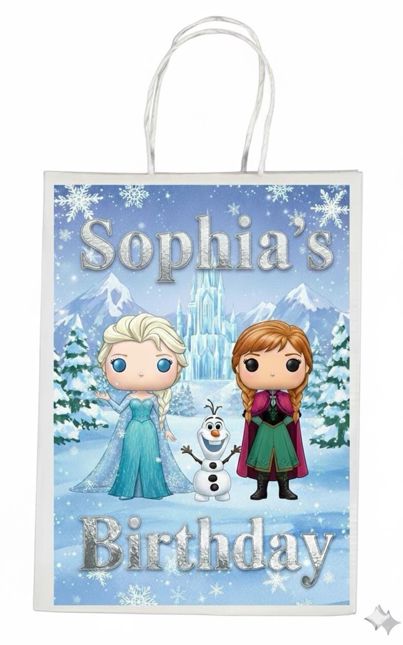 Personalised Small  Frozen   Party Favor Bag – Birthday Theme - Birthday Bag / Frozen  Party Favors Bag