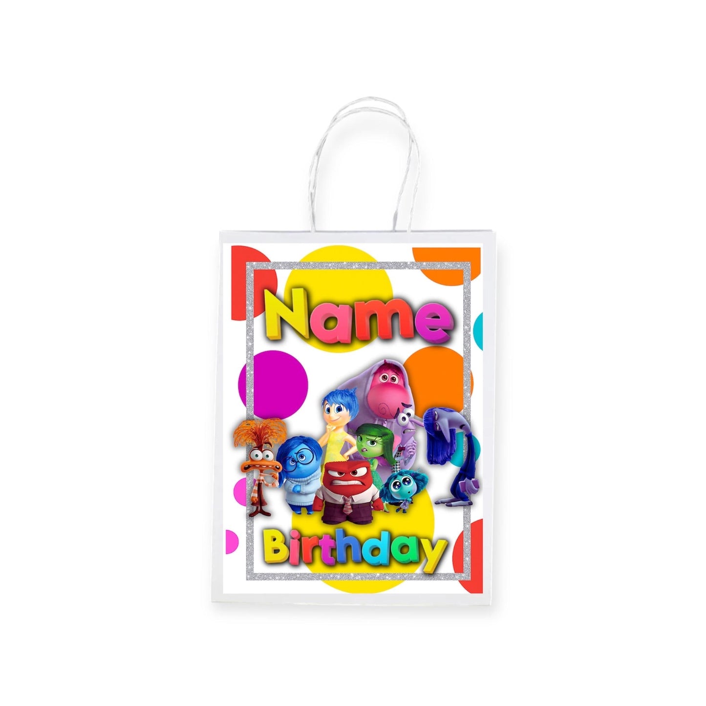 Personalised Small Inside Out 2  Party Favor Bag – Birthday Theme - Birthday Bag /  Inside Out 2 Party Favors Bag