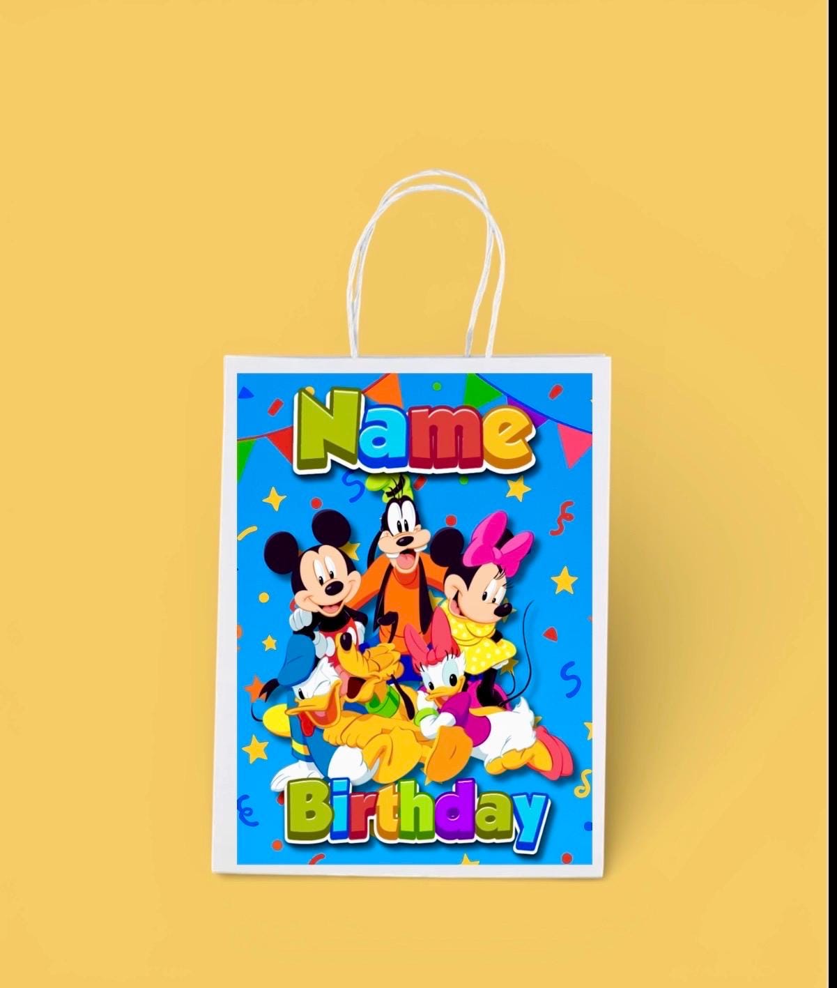 Personalised Small  DISNEY CHARACTERS   Party Favor Bag – Birthday Theme - Birthday Bag / DISNEY   Party Favors Bag
