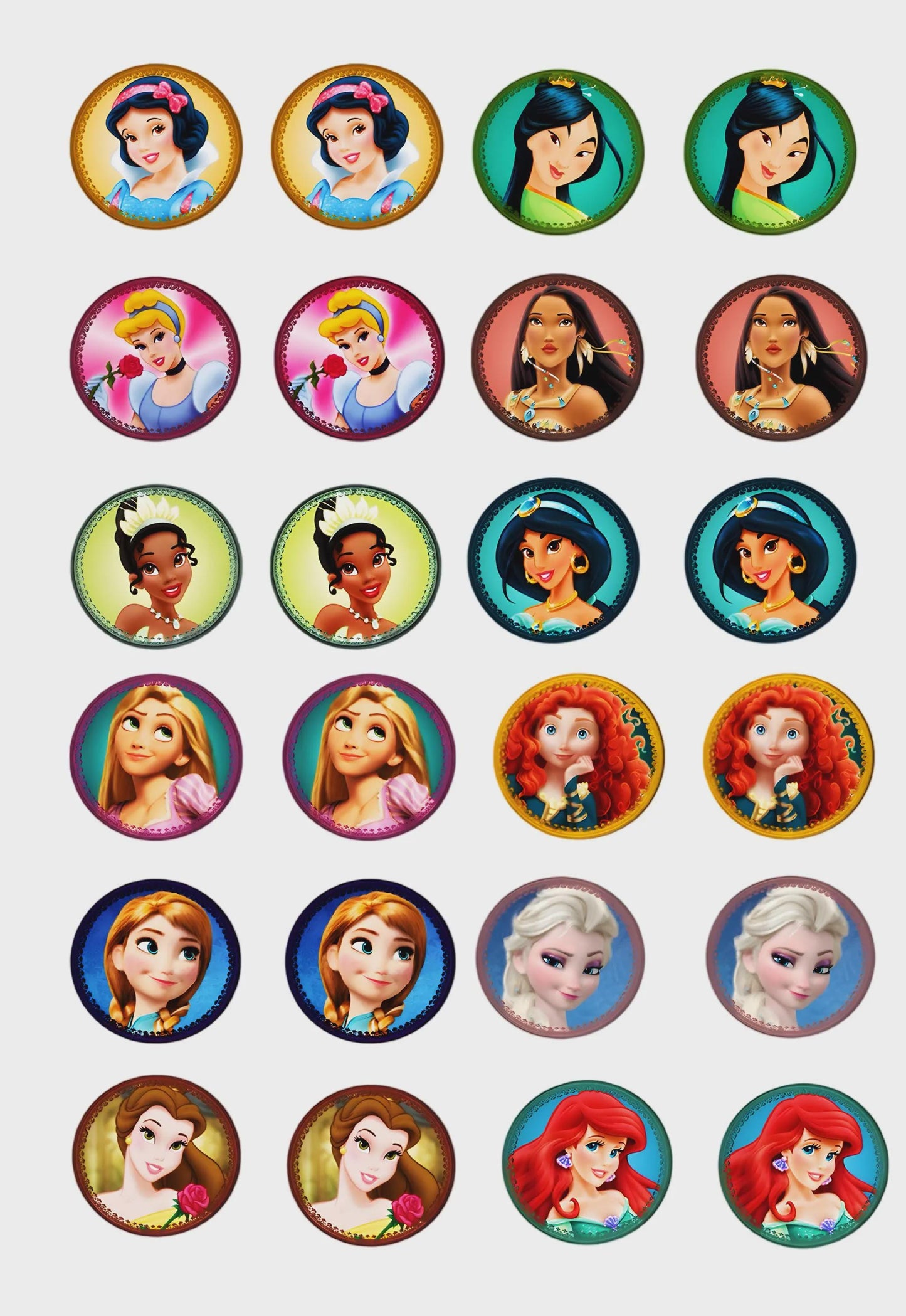 20 Princess Stickers