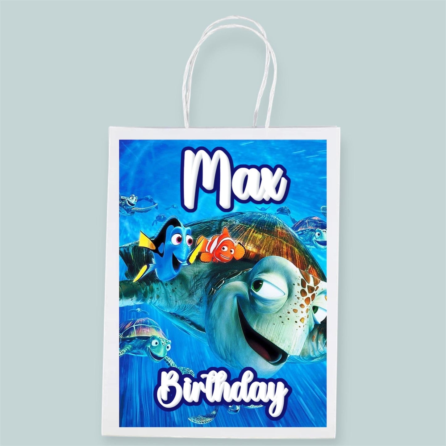 Personalised Small Finding  Nemo Party Favor Bag – Birthday Theme - Birthday Bag / Finding  Nemo  Party Favors Bag