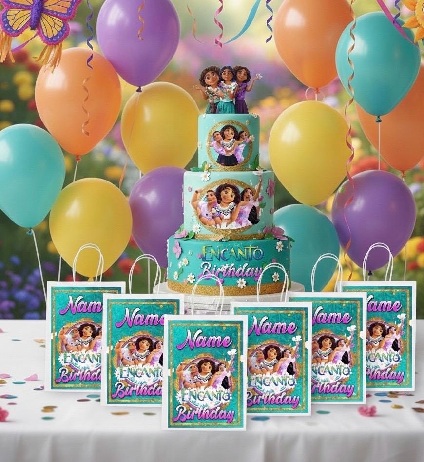 Personalised Small  Encanto  Party Favor Bag – Birthday Theme - Birthday Bag / Encanto  Party Favors Bag