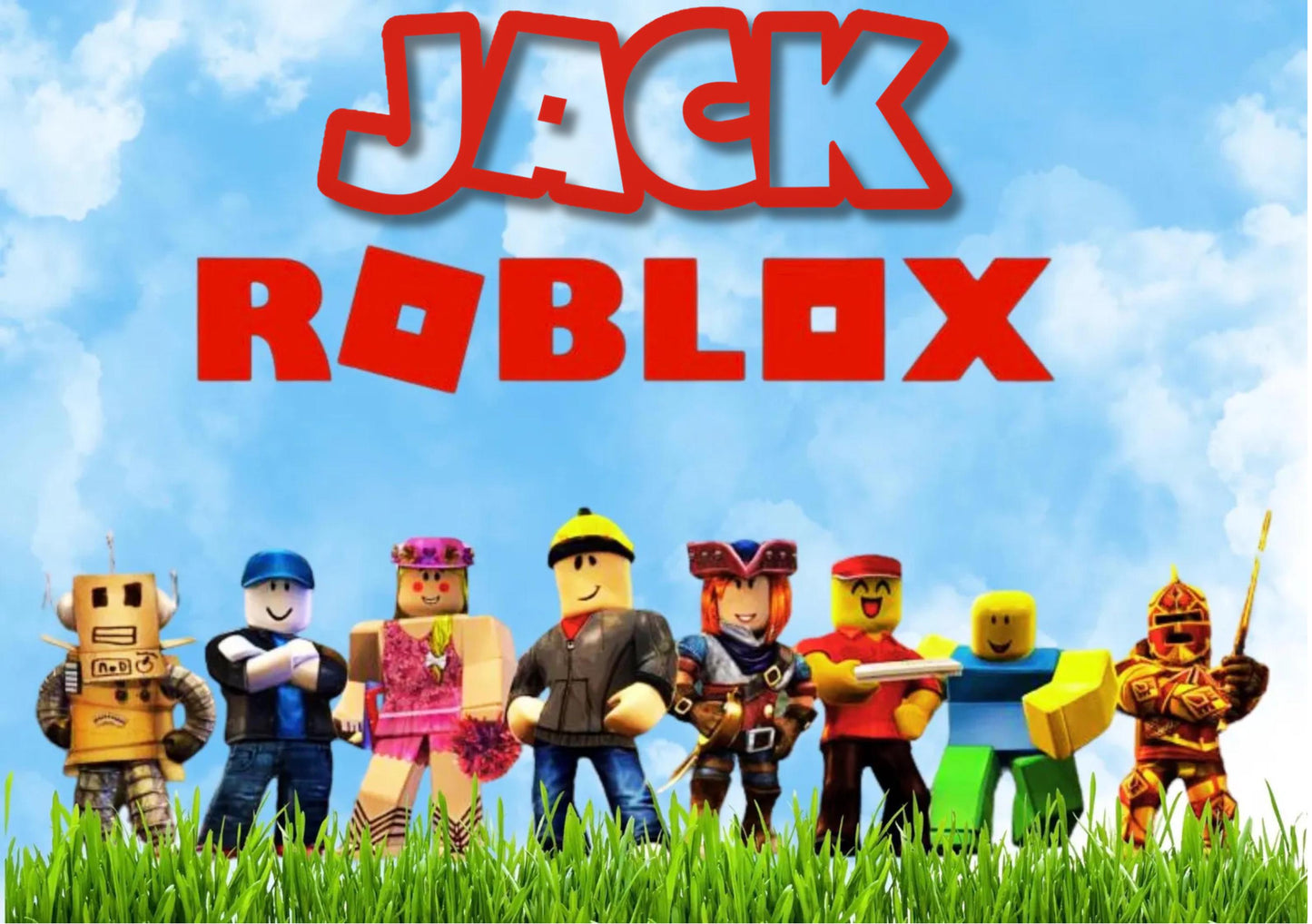 Personalised Roblox A3 Poster, Custom Cartoon Name Print