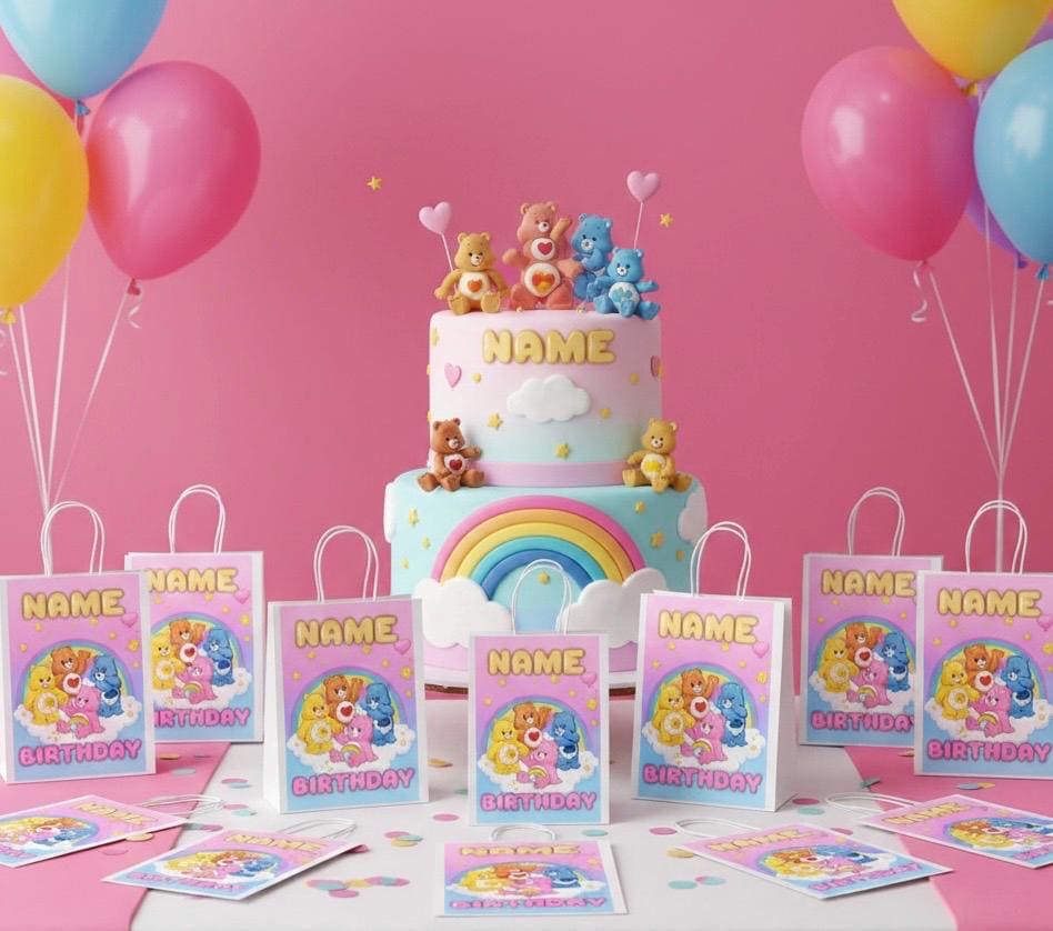 Personalised Small Cute Bear Party Favor Bag – Birthday Theme - Birthday Bag / Cute  Bear Party Favors Bag
