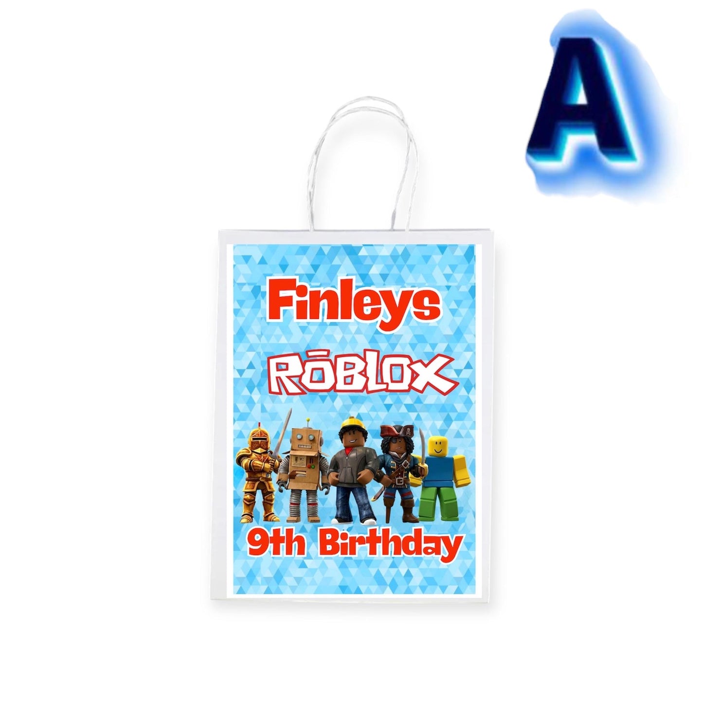 Personalised Small Roblox Party Favor Bag – Birthday Theme - Birthday Bag / Roblox   Party Favors Bag