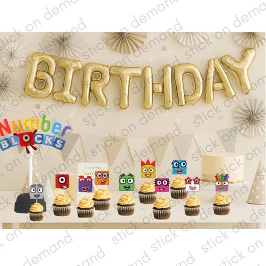 Numbers Birthday Party Topper Set – Cupcake & Centerpiece Decorations