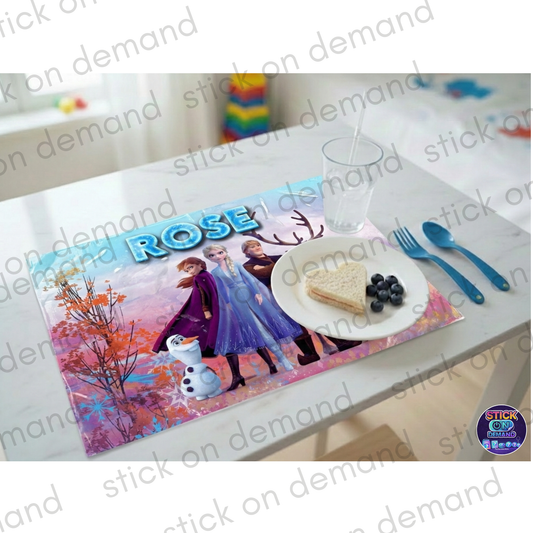 Personalised Frozen Placemat & Coaster  - Tableware – Custom Designs Available -