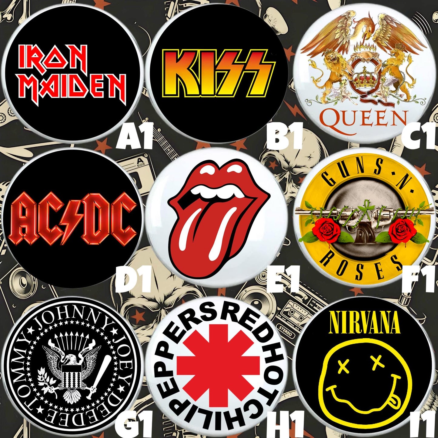 Rock Band  Pin / Shoe Charm / Keyring / Magnet