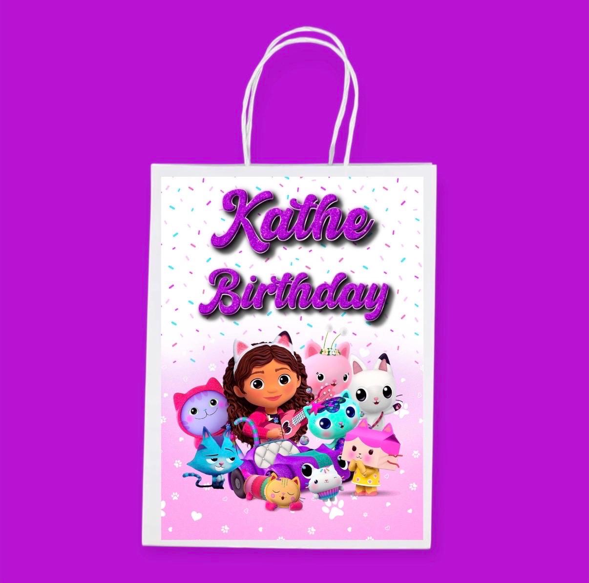 Personalised Small  Gabby’s House   Party Favor Bag – Birthday Theme - Birthday Bag / Gabby’s House  Party Favors Bag