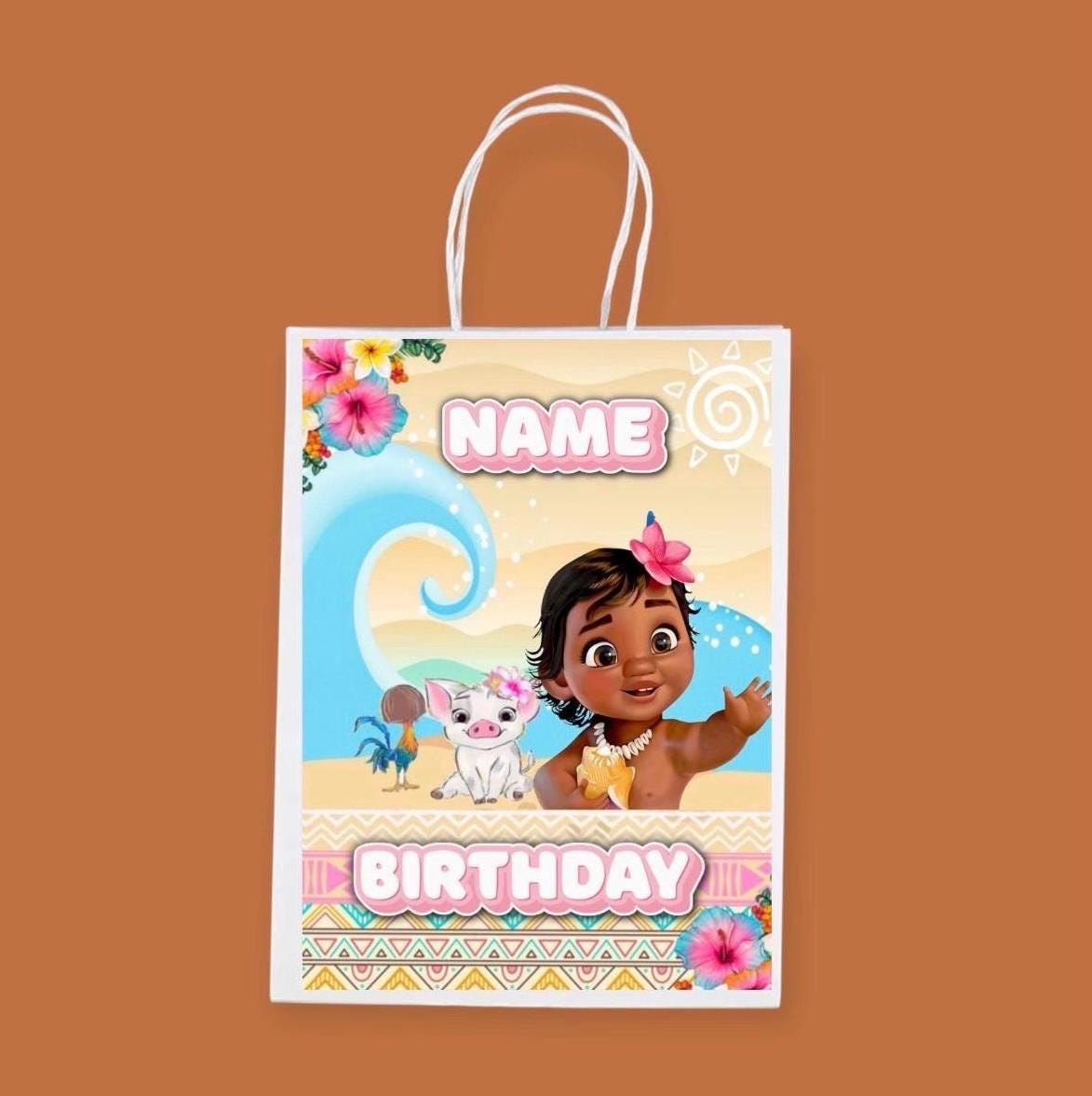Personalised Small  Moana  Party Favor Bag – Birthday Theme - Birthday Bag / Moana Party Favors Bag- Baby Moana Party