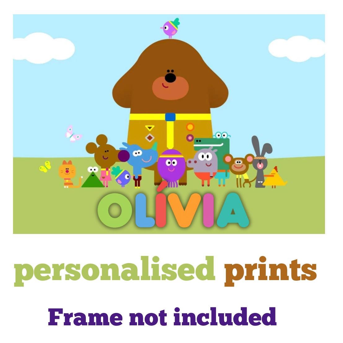 Personalised Duggee A3 Poster | Custom Cartoon Name Print