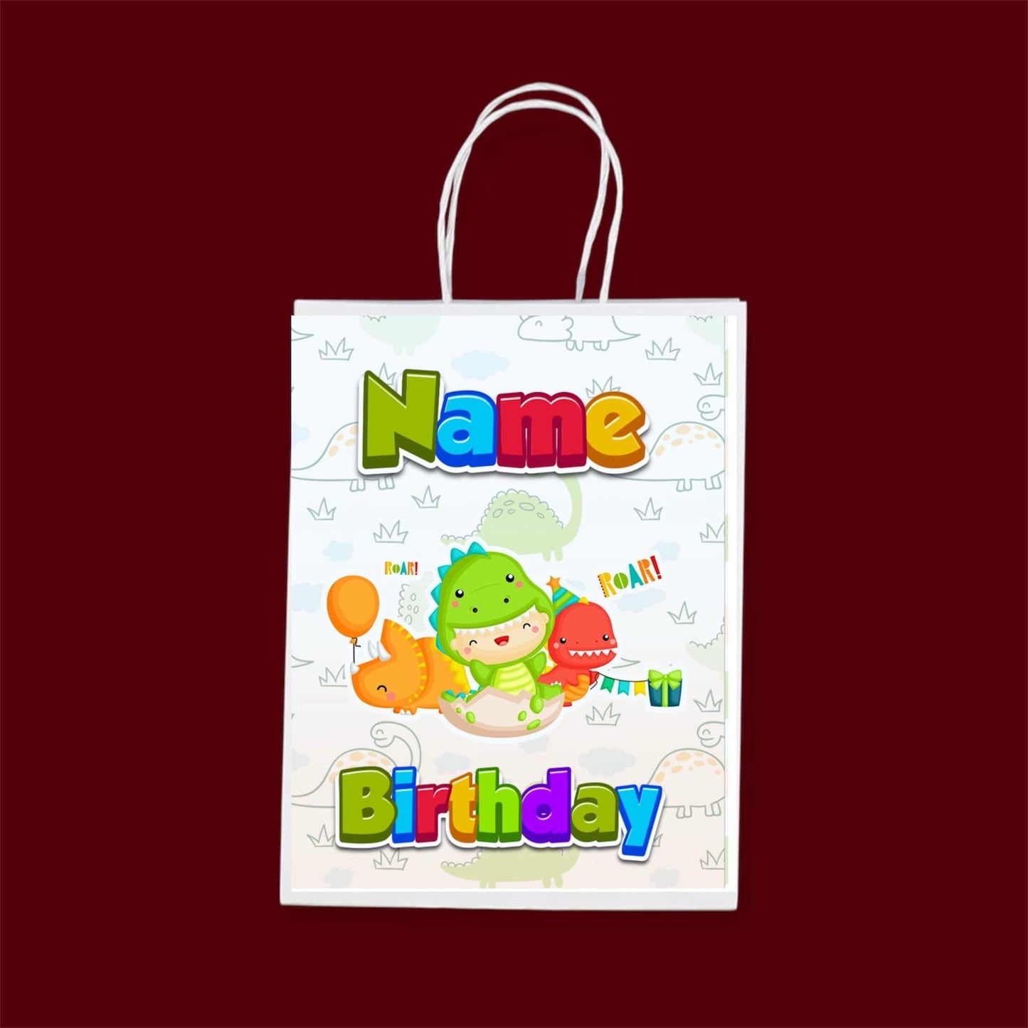 Personalised Small DINOSAURS Party Favor Bag – Birthday Theme - Birthday Bag /  DINOSAURS  Party Favors Bag