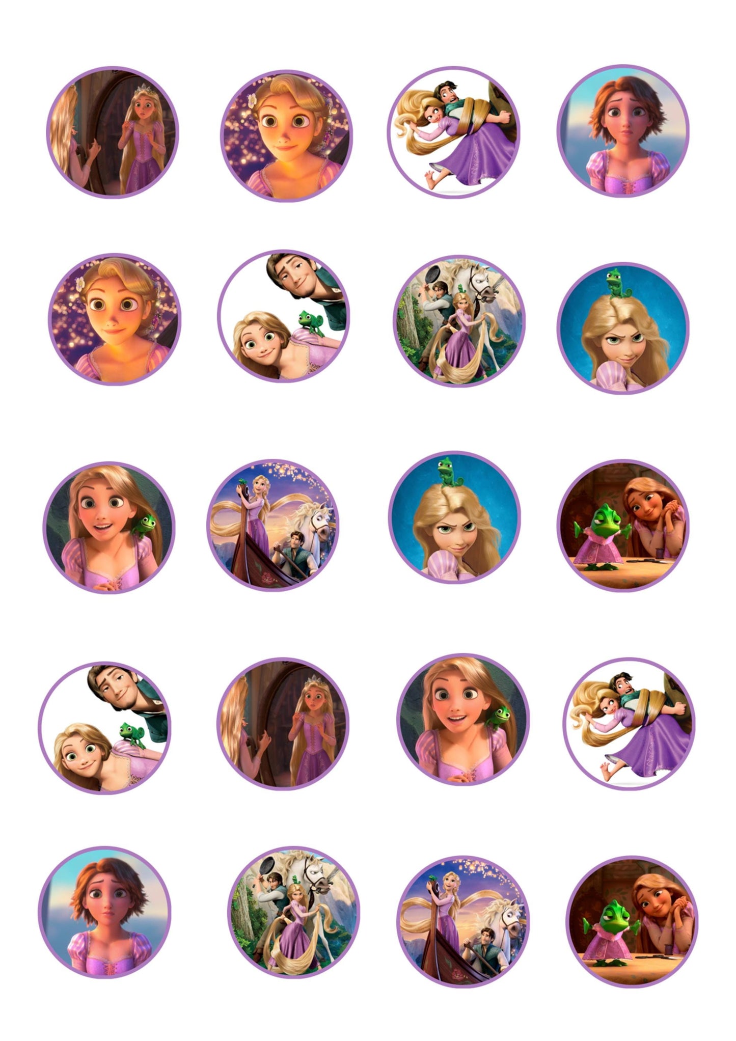 20 Rapunzel Stickers
