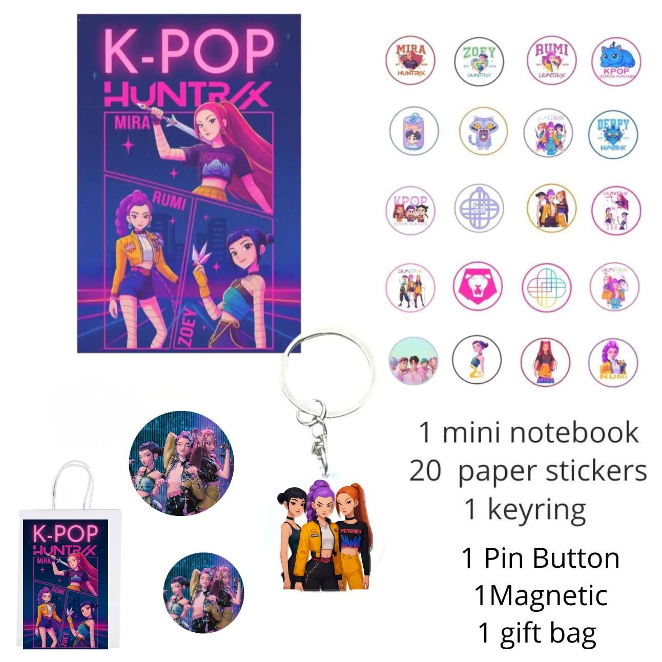 K-POP Glitter Notebook - Kpop Party Favor / Mini K-pop note / Great for Party Favors and Gifts / Mini Note Kpop / A5  Notepad