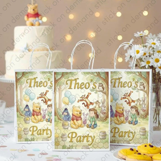 Classic Honey Bear Party Favor Favor Bags or Complete Kits - Personalised Vintage Bear Bithday Goodie Bag