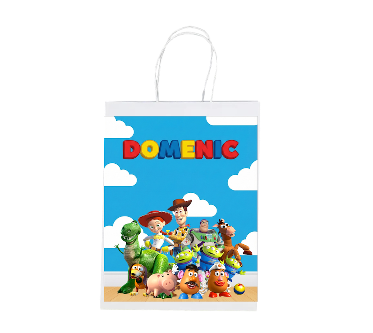 Custom Birthday Party Gift Bag Design, Personalized Space Cowboy and Astronaut Favor Bag, Toy Story Party , Cartoon Theme Party Supplies