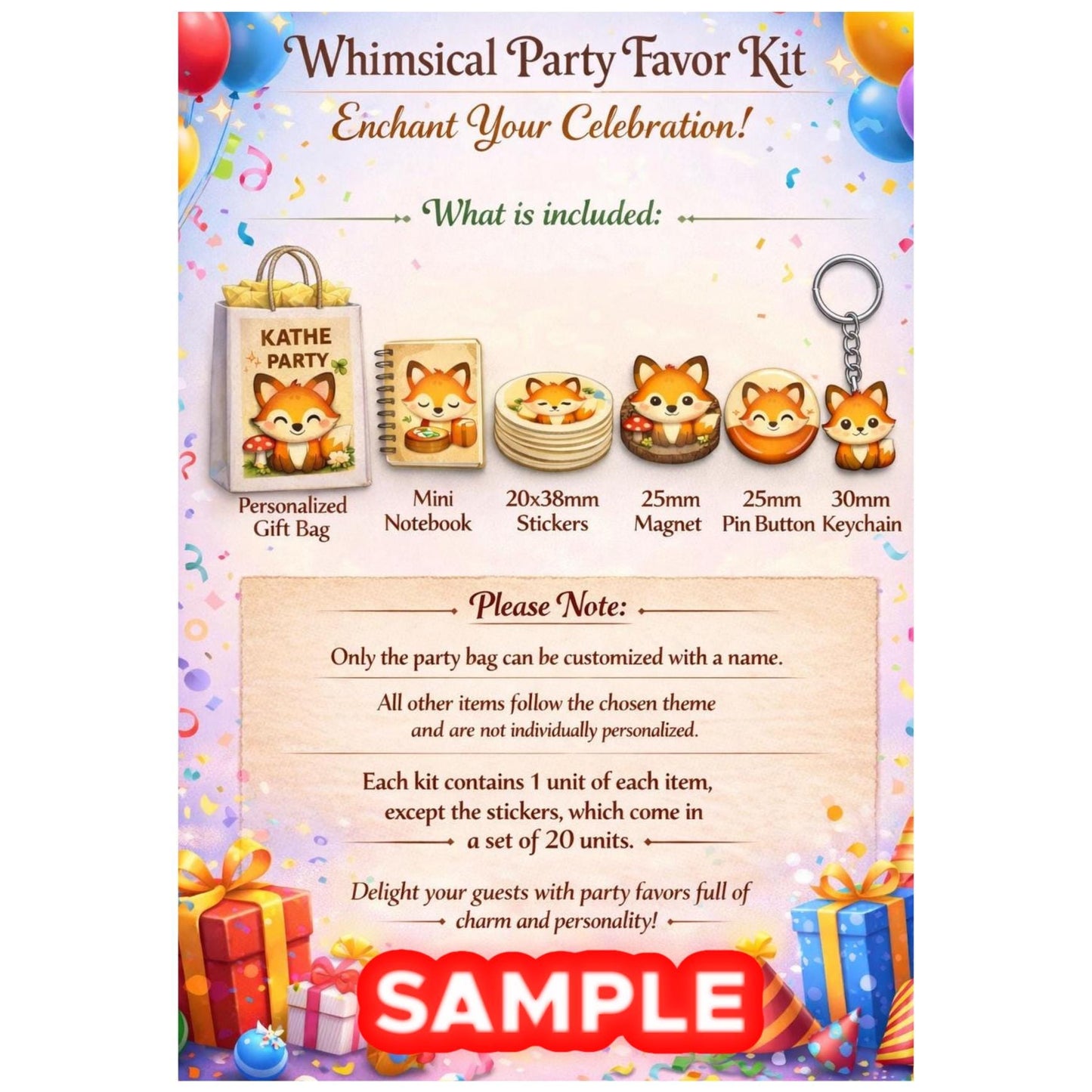 Princess Tiana Party Bags Favors - Custom Girl Birthday Party Decor - Chibi Princess and Frog Gift Bag - Digital or Physical Party Supplies