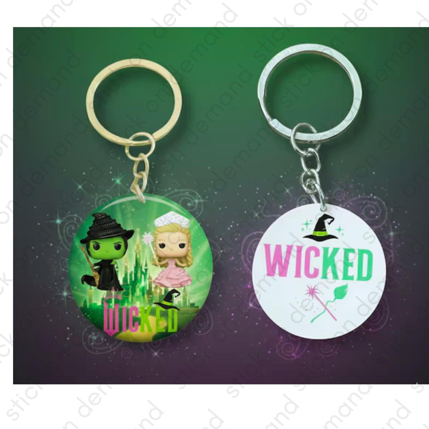 Wicked Keychain Party Favor  — Cute Birthday Favour, Bulk Kids Party Gifts,   Wicked Party - Party Favor - Wicked