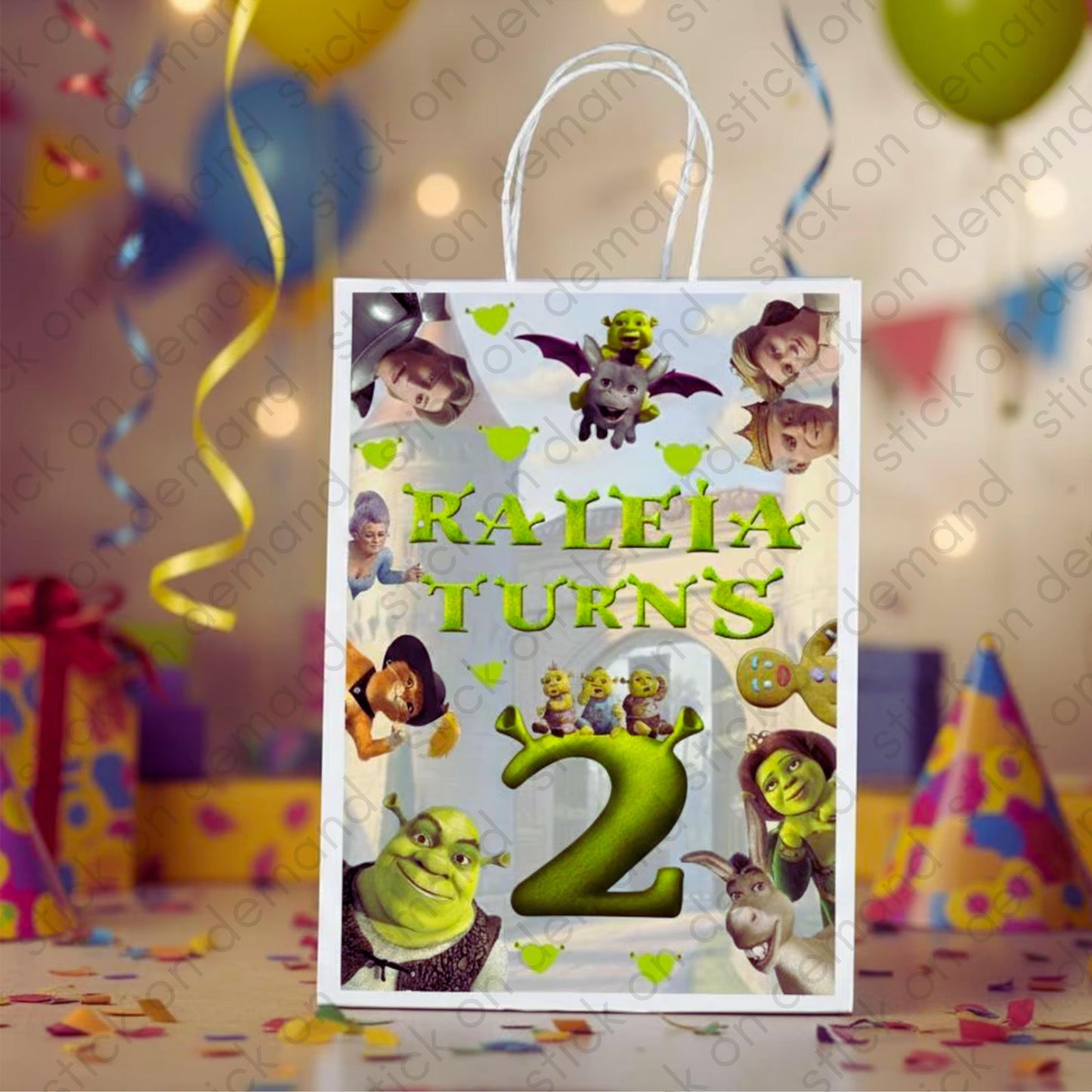 Personalised Small Shrek Party Favor Bag – Birthday Theme - Birthday Bag / Shrek  Party Favors Bag