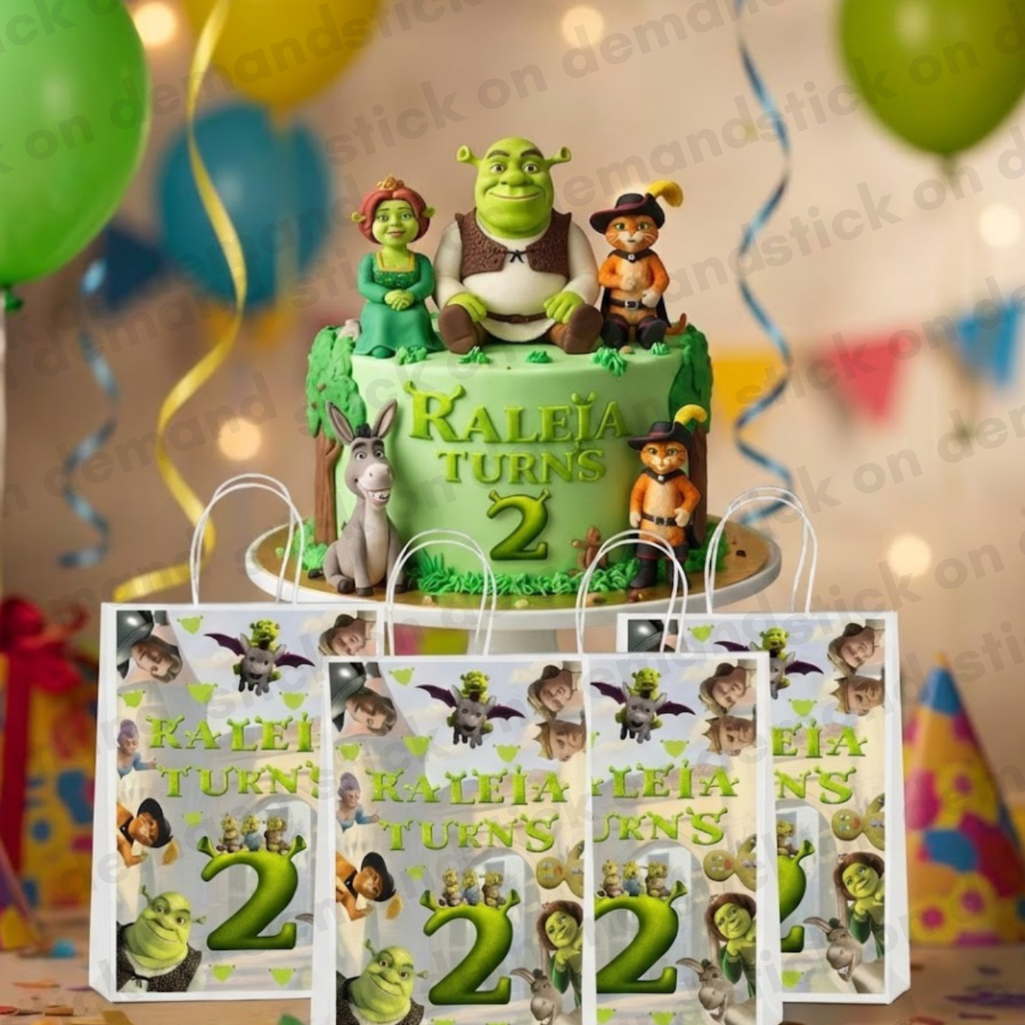 Personalised Small Shrek Party Favor Bag – Birthday Theme - Birthday Bag / Shrek  Party Favors Bag