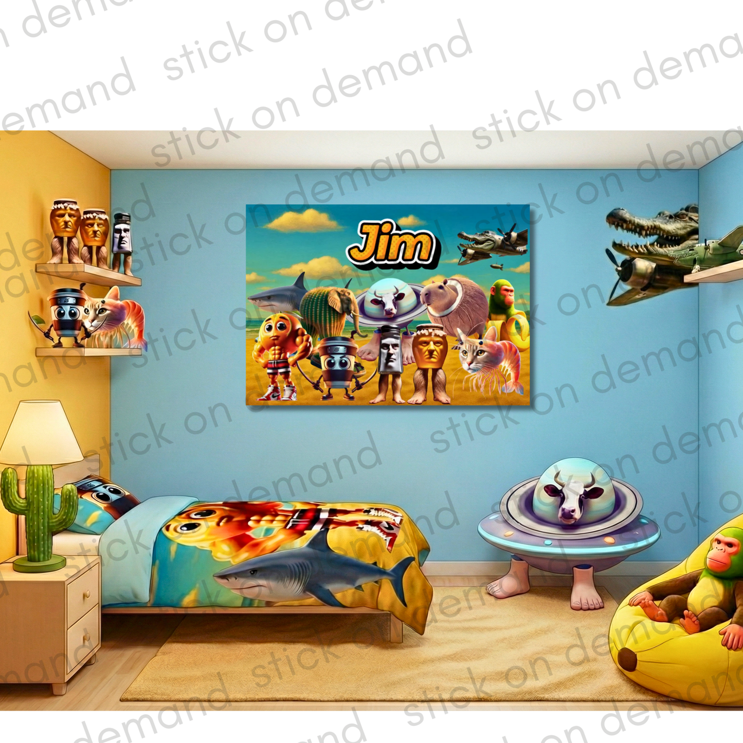 Personalised Italian Brainrot A3 Poster / Custom Cartoon with Child’s Name / Printed on Premium Matte Paper / Frame not Included