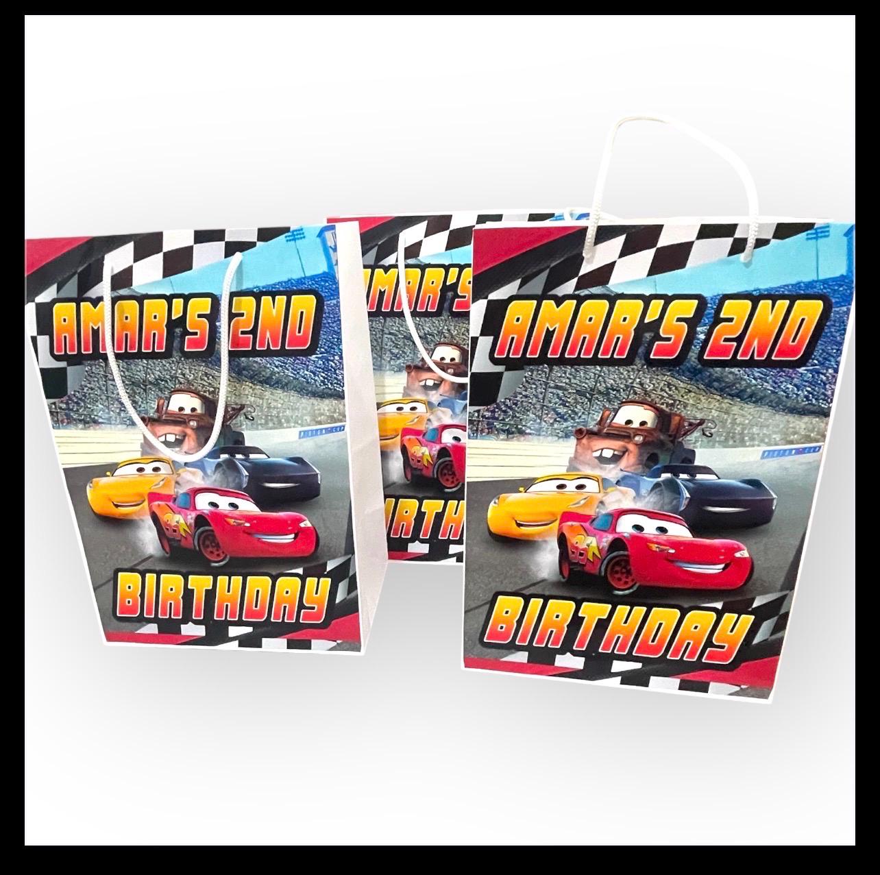 Personalised Small  Cars   Party Favor Bag – Birthday Theme - Birthday Bag / Cars  Party Favors Bag