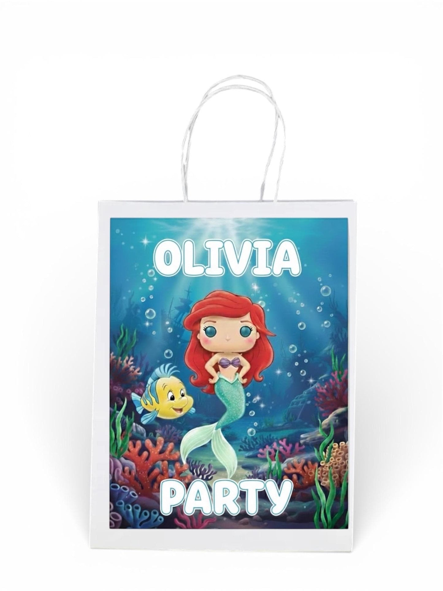 Mermaid Party Favor Bags, Personalized Little Mermaid Goodie Bags, Under the Sea Birthday Treat Bags, Custom Mermaid gift bag