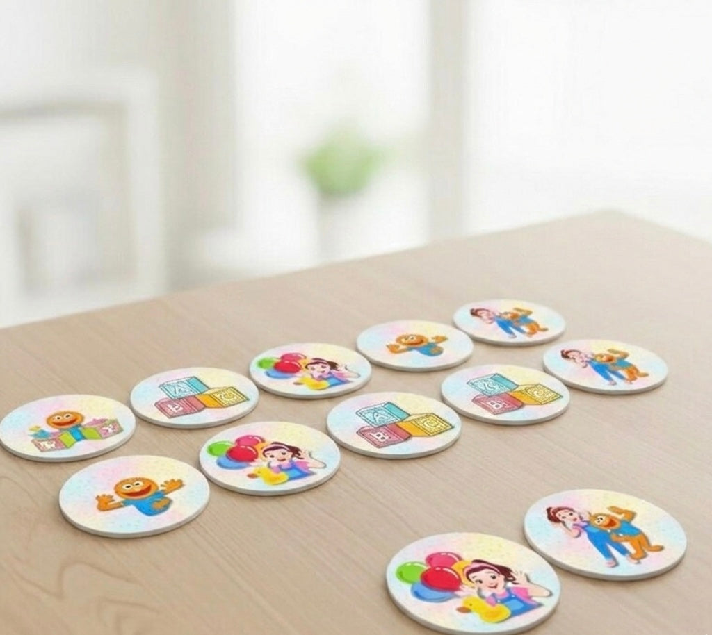 Rachel Memory Game | Kids Party Favors | 14 Token Set | Educational Toy | 14 Piece Random Mix | Kids Party Favors