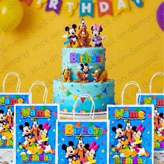 Personalised Small  DISNEY CHARACTERS   Party Favor Bag – Birthday Theme - Birthday Bag / DISNEY   Party Favors Bag
