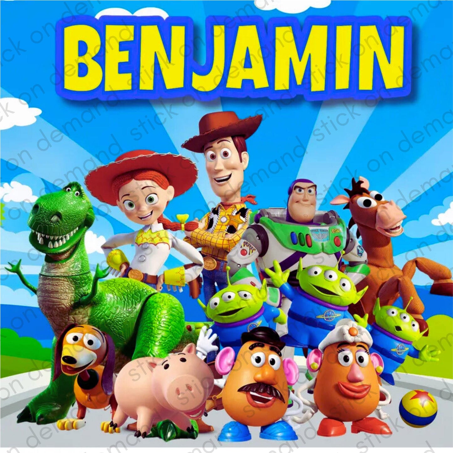 Personalised Toy Story  A3 Poster / Custom Cartoon with Child’s Name / Printed on Premium Matte Paper