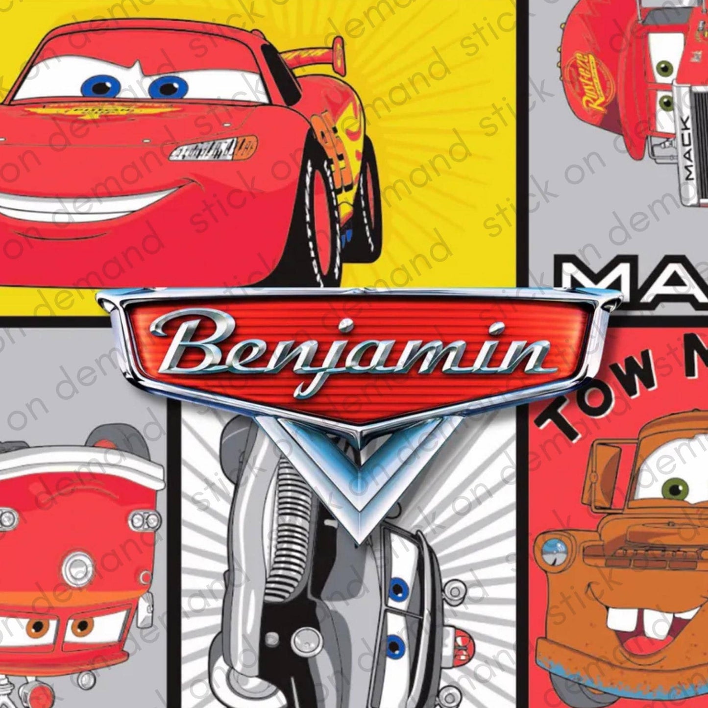 Personalised Cars A3 Poster / Custom Cartoon with Child’s Name / Printed on Premium Matte Paper / Frame not Included