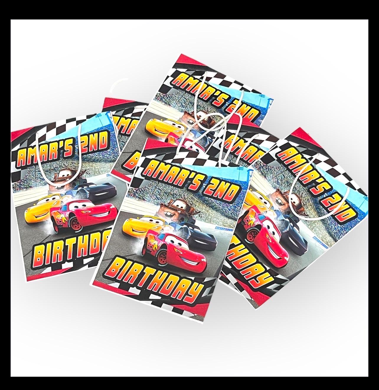 Personalised Small  Cars   Party Favor Bag – Birthday Theme - Birthday Bag / Cars  Party Favors Bag