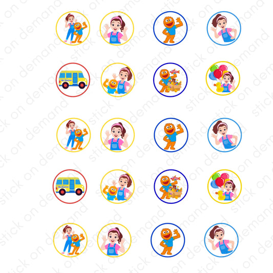 20 Rachel   Stickers   / Vinyl  Waterproof Stickers / Paper Stickers  /Cupcake Toppers  / Gift Kit  / 3D Stickers / Ms Rachel Party