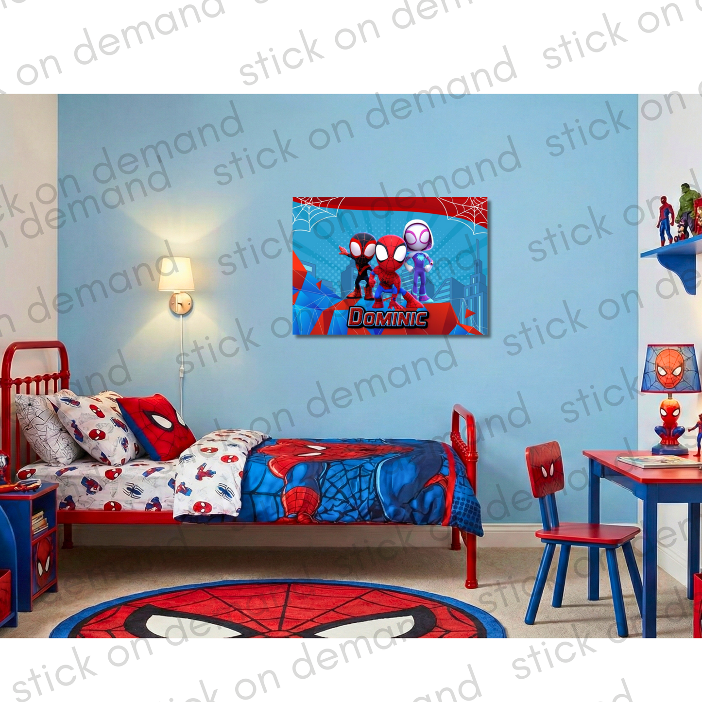 Personalised Spidey  Name Poster, Custom Cartoon A3 Print