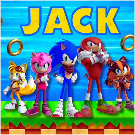 Personalised Sonic A3 Poster / Custom Cartoon with Child’s Name / Printed on Premium Matte Paper