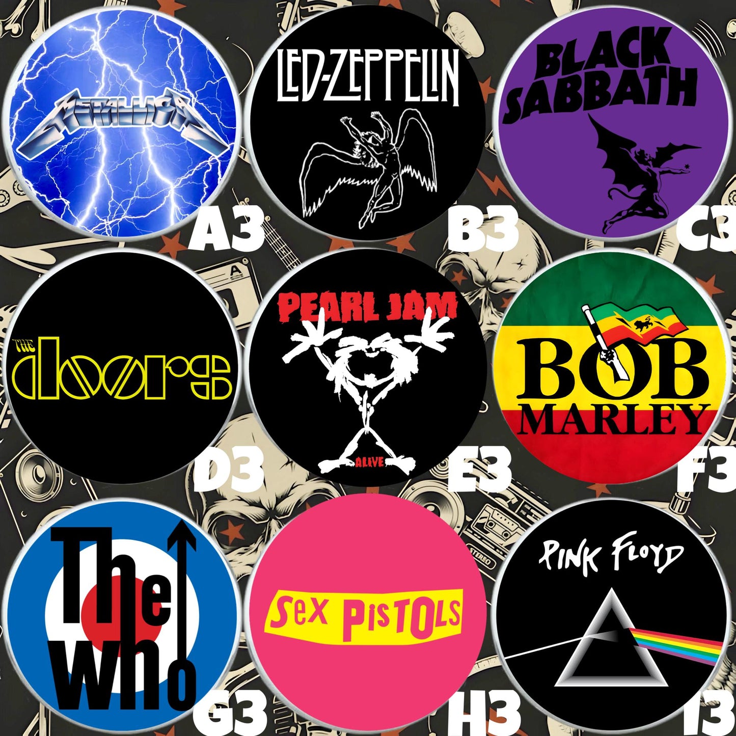 Rock Band  Pin / Shoe Charm / Keyring / Magnet