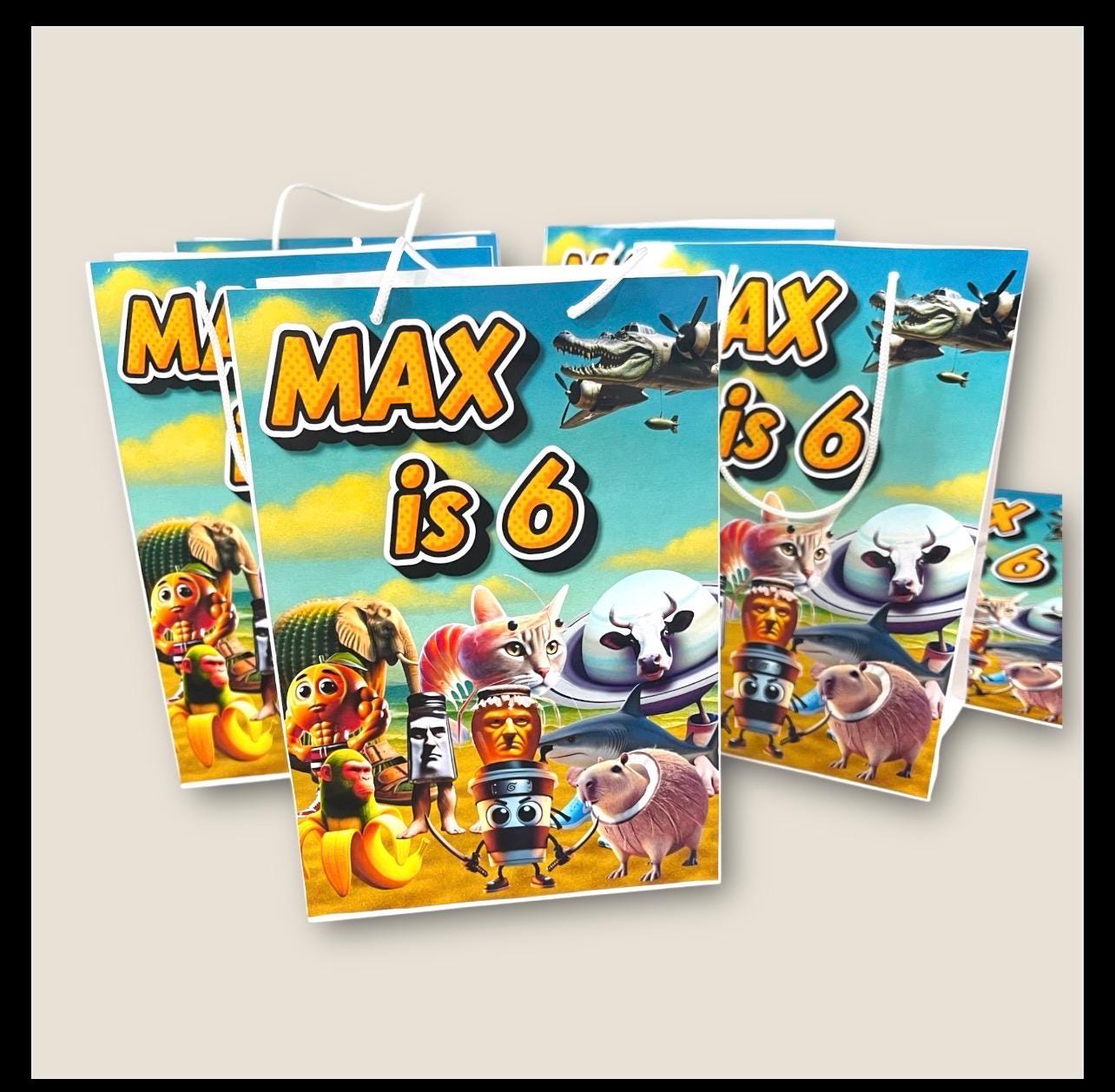 Personalised Small  Italian Brainrot   Party Favor Bag – Birthday Theme - Birthday Bag / Italian Brainrot  Party Favors Bag