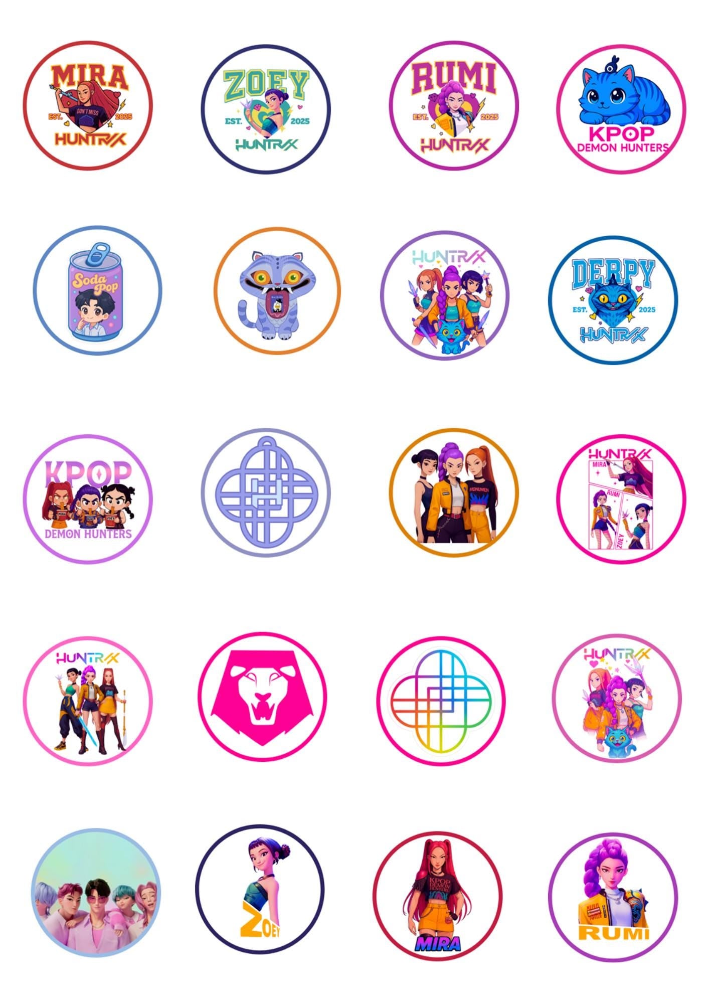 KPop Hunters Stickers  / Party Kit /  Vinyl  Waterproof Stickers / Paper Stickers  /Shape Stickers/ Party Favor
