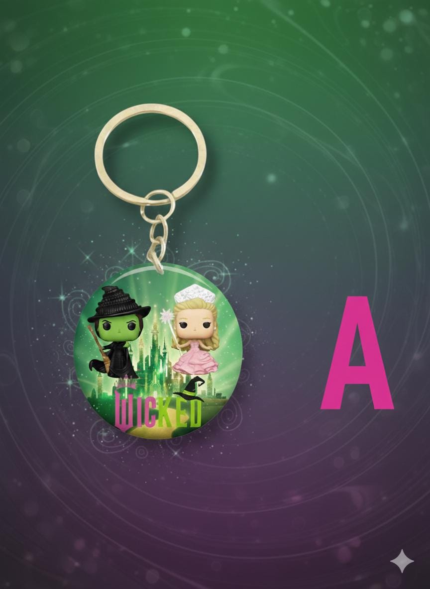 Wicked Keychain Party Favor  — Cute Birthday Favour, Bulk Kids Party Gifts,   Wicked Party - Party Favor - Wicked