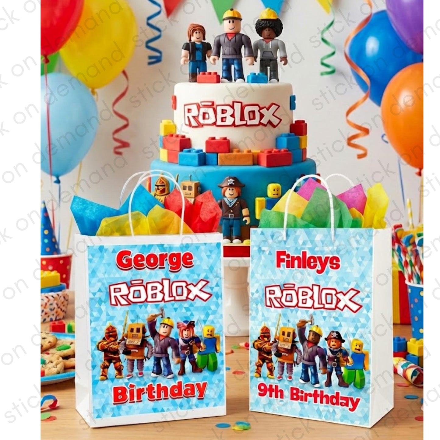 Personalised Small Roblox Party Favor Bag – Birthday Theme - Birthday Bag / Roblox   Party Favors Bag
