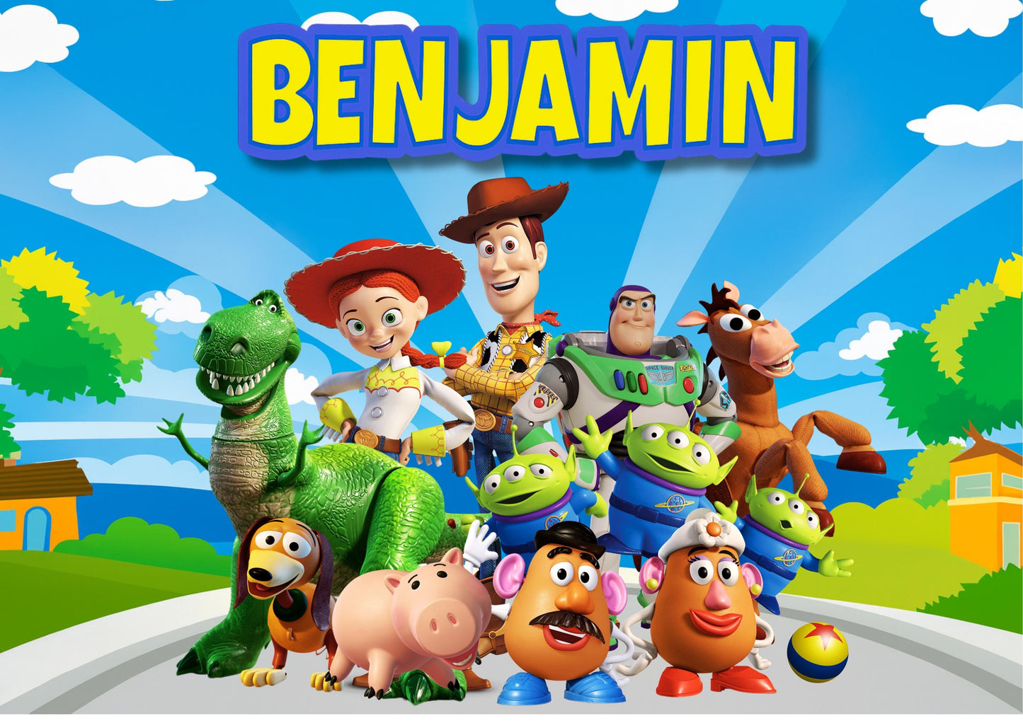 Personalised Toy Story  A3 Poster / Custom Cartoon with Child’s Name / Printed on Premium Matte Paper