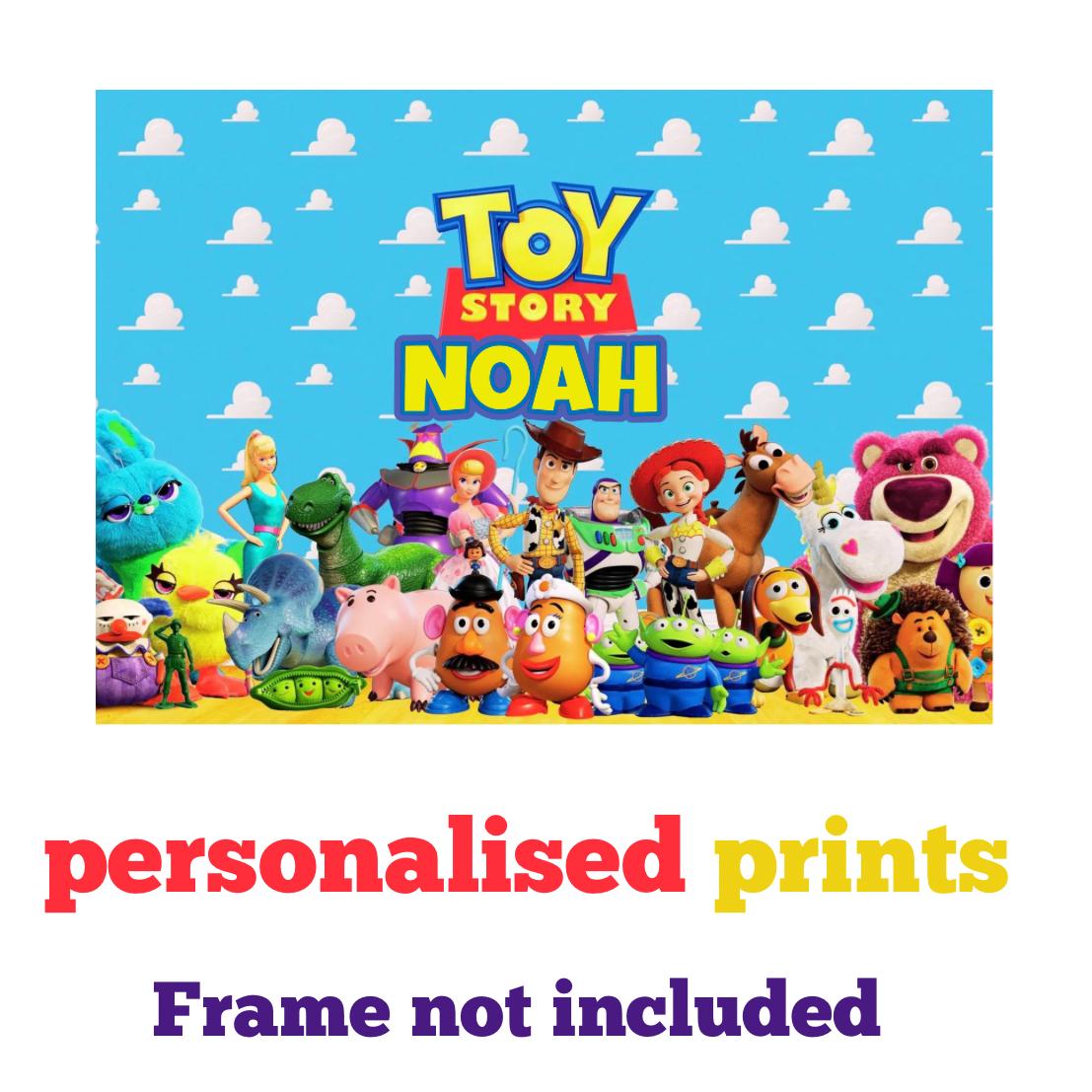 Personalised Toy Story  A3 Poster / Custom Cartoon with Child’s Name / Printed on Premium Matte Paper