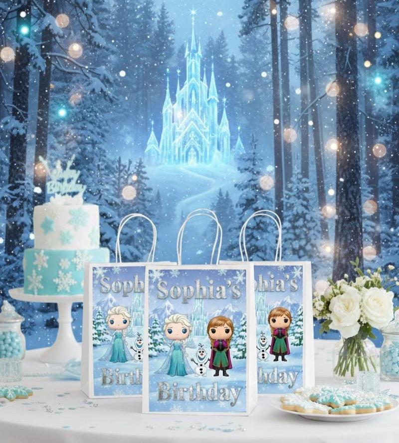 Personalised Small  Frozen   Party Favor Bag – Birthday Theme - Birthday Bag / Frozen  Party Favors Bag