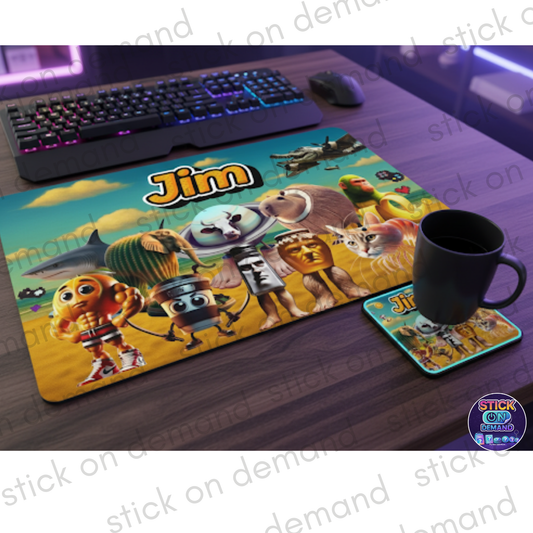 Personalised Placemat & Coaster  Italian Brainrot Tableware – Custom Designs Available -